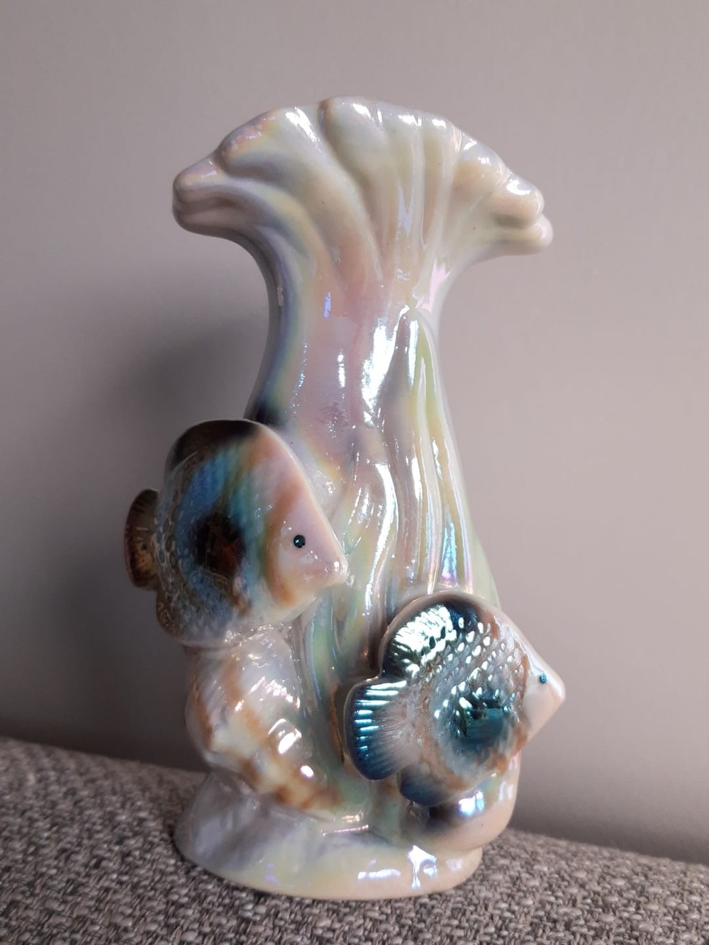 Iridescent Ceramic Fish Vase